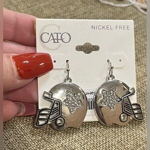 Cato Silver Star Football Helmet Earrings